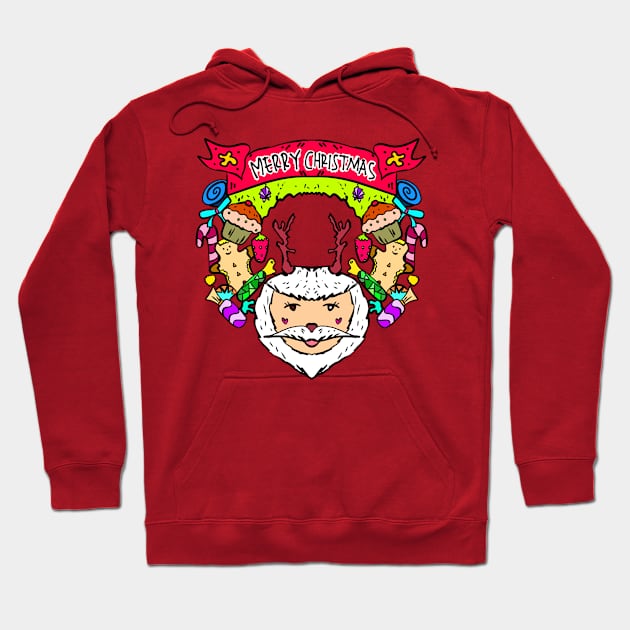 Santa Claus decorated Hoodie by pleasuretshirt